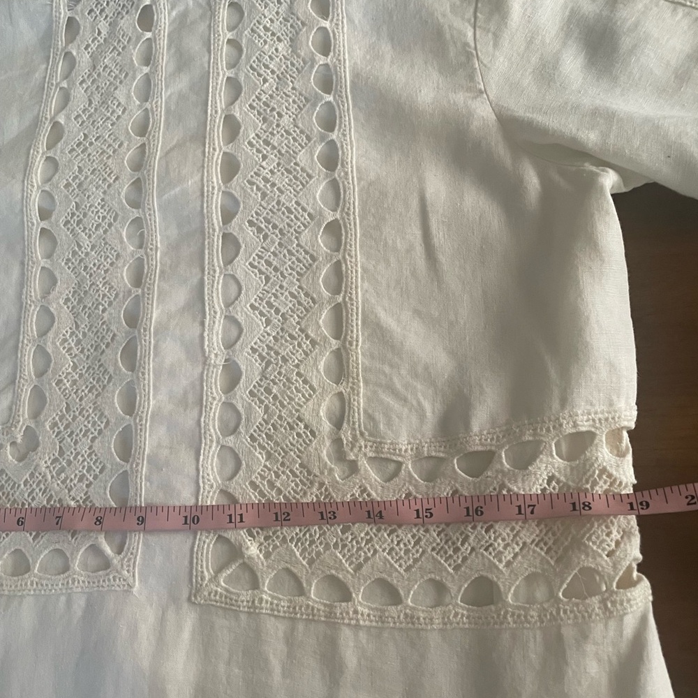 Ann Taylor White 100% linen Crochet Eyelet dress.New without tag. - Picture 8 of 10